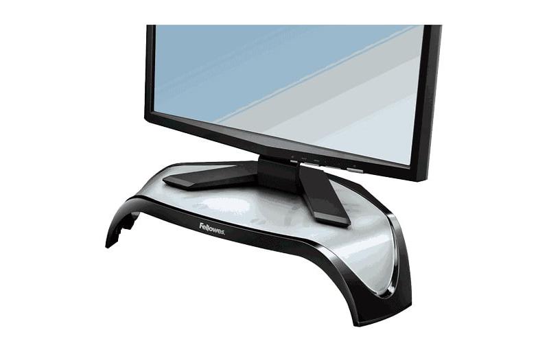 Fellowes Monitor Stand Smart Suites Corner Monitor Riser{ Supports up to a 21” flat panel monitor / 10kg maximum weight / Three height adjustments /  [ CRC80201 ]